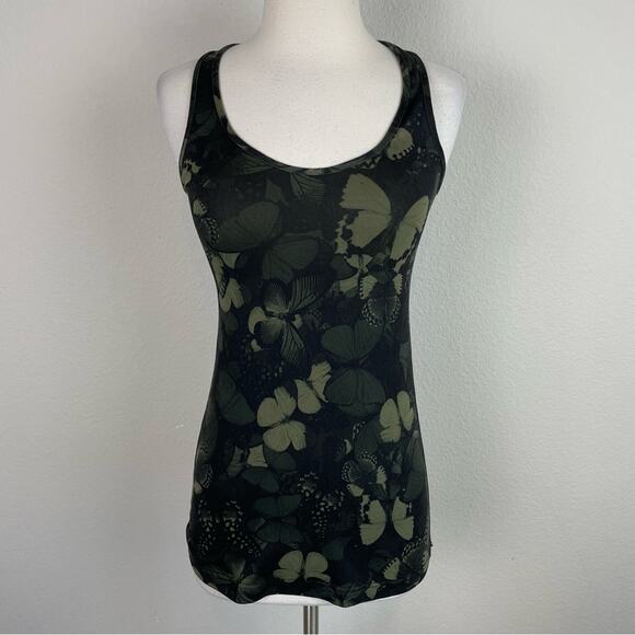 Lululemon Cool Racerback Camo Biggie So Fly Butterlfy Fatigue Green Black Small - Picture 1 of 11